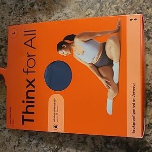 Thinx for All Sz Large Lace Trim Brief - Blue